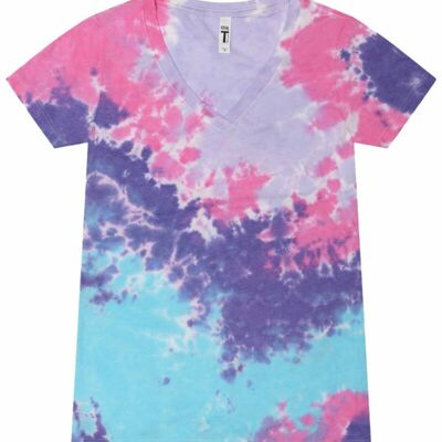 Women's Tie-Dyed V-Neck T-Shirt Thumbnail